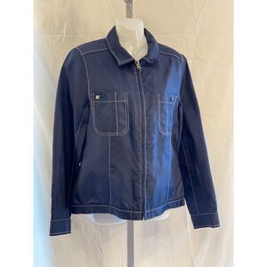 Vintage BT Boston Traders Nylon Jacket BT-01 Mesh Lining Zip Close Blue M